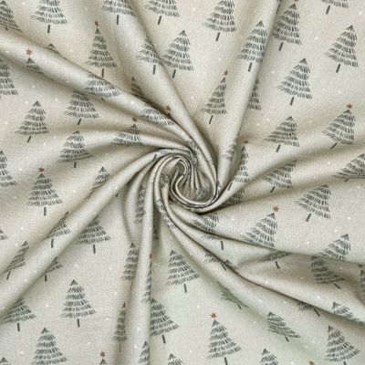 Christmas Trees, Natural Cotton Panama
