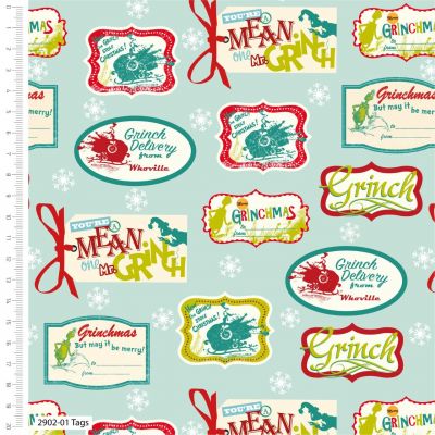 Grinch Present Tags Cotton