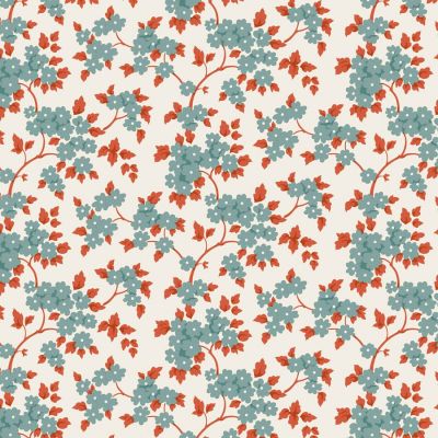 Tilda Village Life Ruth Teal Cotton
