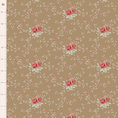 Tilda Merry Little Christmas Noel Taupe Cotton