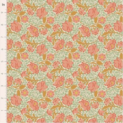 Tilda Songbird Flora Coral Cotton