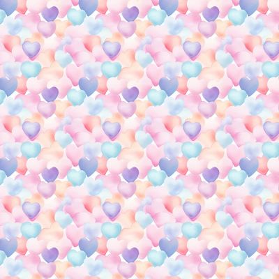 Pastel Heart Polycotton