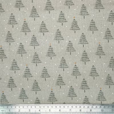 Christmas Tree, Grey Cotton Panama