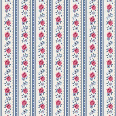 Tilda Village Life Agnes Blue Cotton