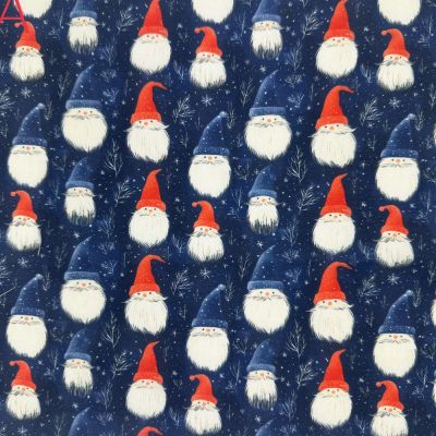 Winter Gnomes digitally printed polycotton