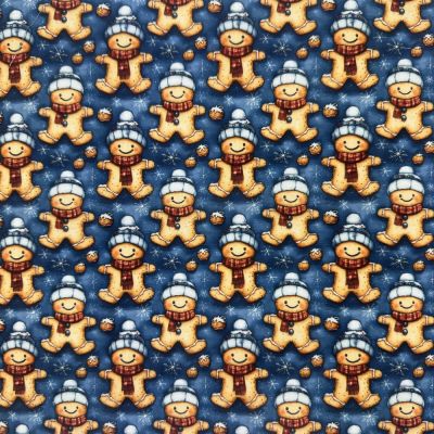 Gingerbread Joy digitally printed polycotton