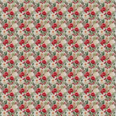 3D Christmas Flowers polycotton