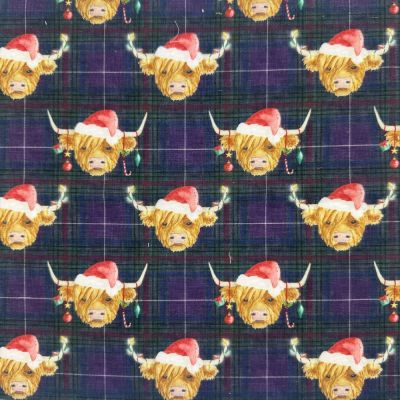 Holiday Highland digitally printed polycotton
