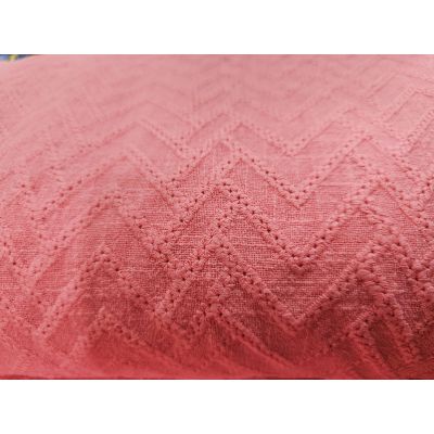 Chevron embroidered cotton pink