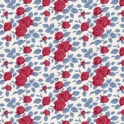 Tilda Village Life Margot Burgundy Cotton