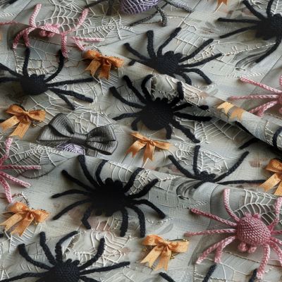 3d Embroidered Spiders Cotton