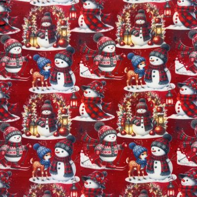 Frosty friends digitally printed polycotton