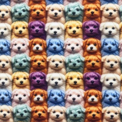 3d Dogs digitally printed polycotton