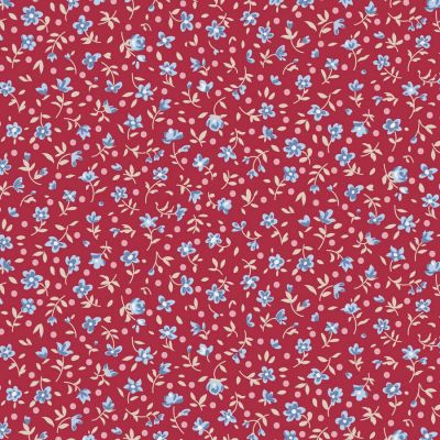 Tilda Village Life Mae Burgundy Cotton
