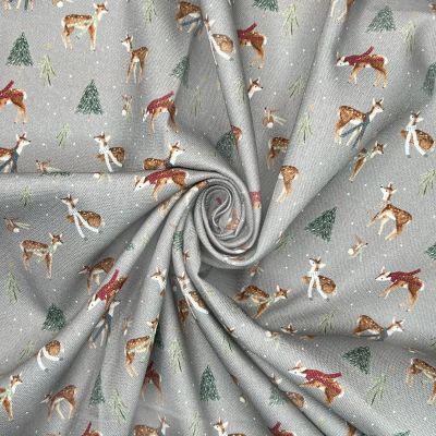 Winter Deer's, Grey Cotton Panama