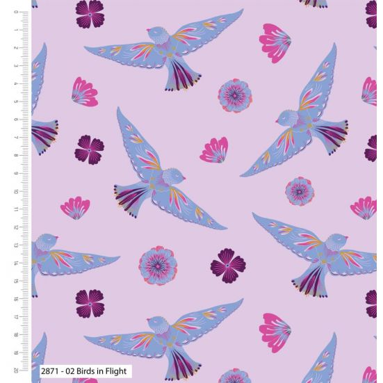 Parrots in Paradise, Birds in Flight Cotton
