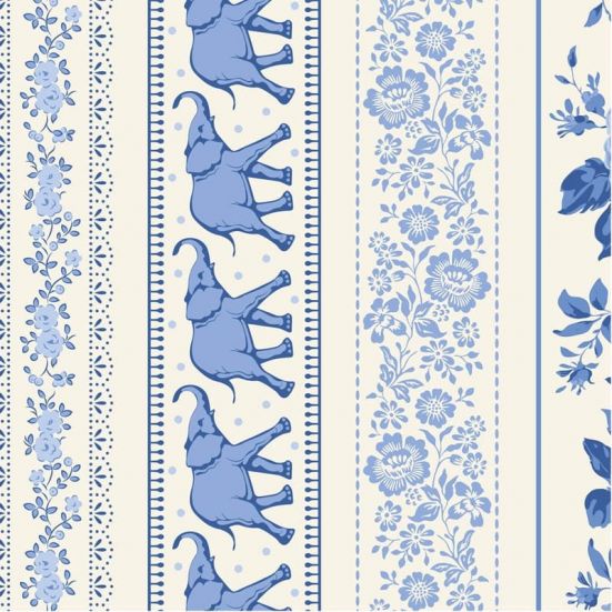 Tilda Something Blue Fabric  Borders Blue