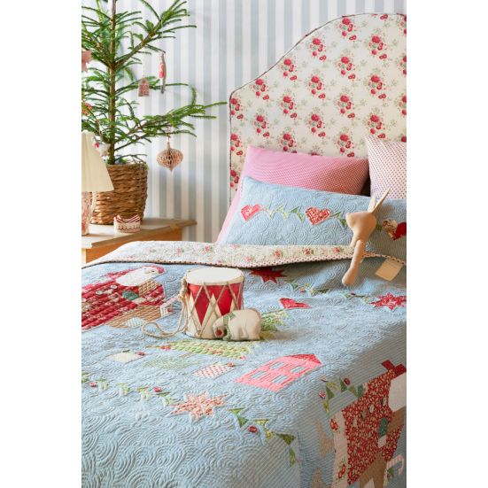 Tilda Merry Little Christmas Noel Taupe Cotton