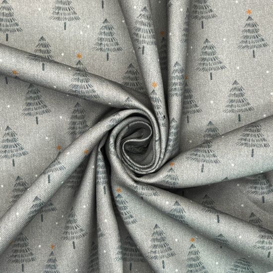 Christmas Tree, Grey Cotton Panama