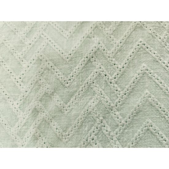 Chevron embroidered cotton Mint