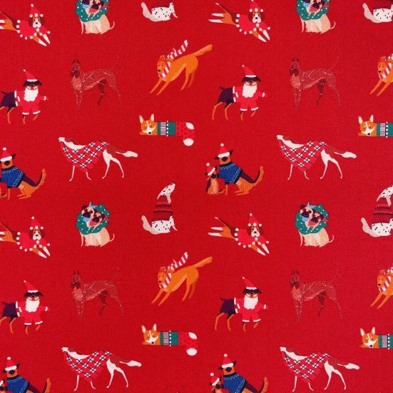 Christmas Dogs Red