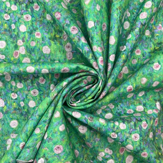 Klimt's White Rose Cotton