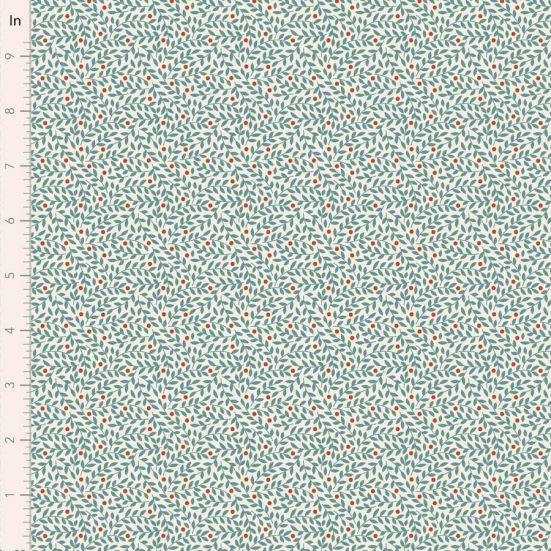 Tilda Village Life Lillian Teal Cotton