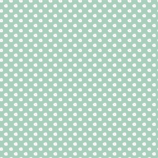 Thrive Green and White Flower Cotton