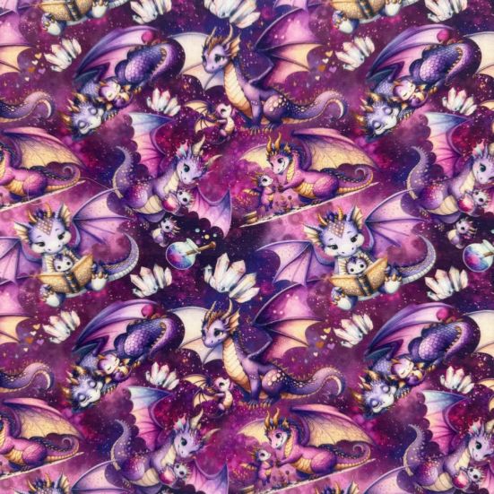 Dream Dragon digitally printed polycotton