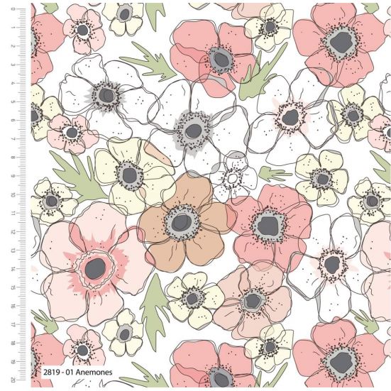 Petal & Pips Anemones Cotton