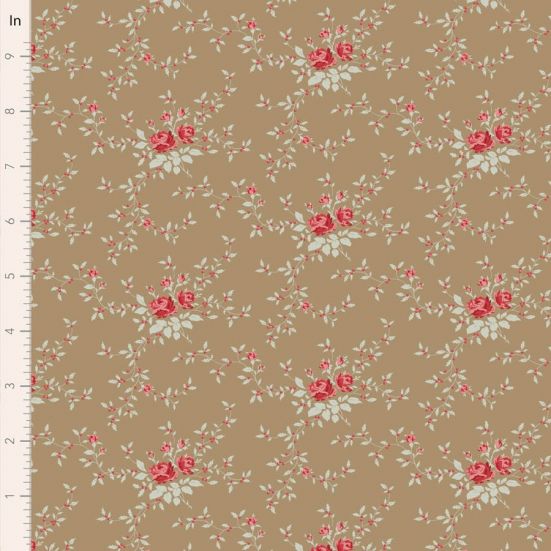 Tilda Merry Little Christmas Noel Taupe Cotton