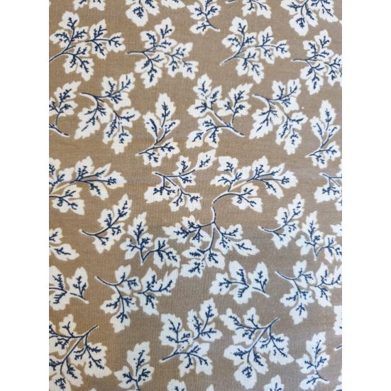 Beige & White Leaf Cotton