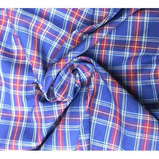 Tartan Cotton Blue & White