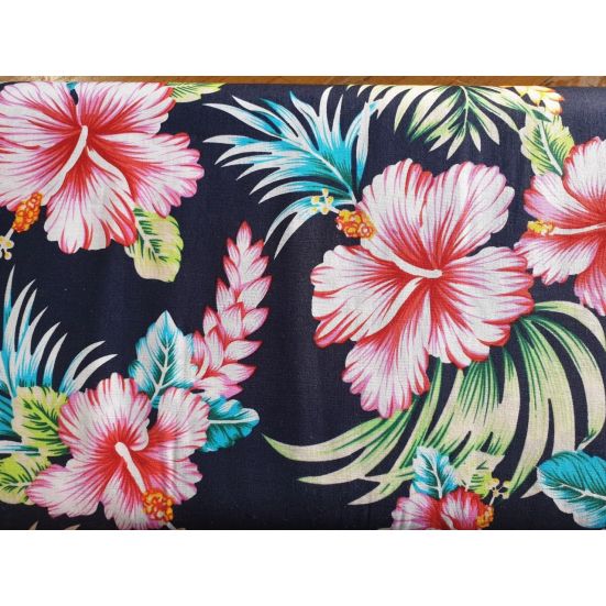 Navy Blue Flower Cotton