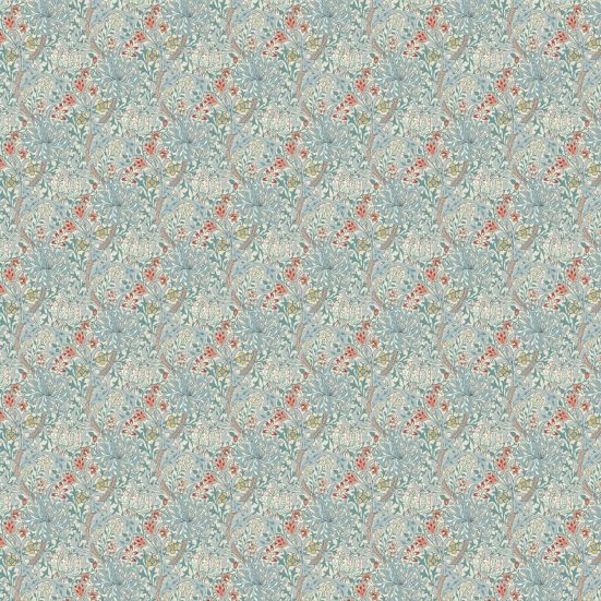 Golden Lily Cornflower Polycotton William morris