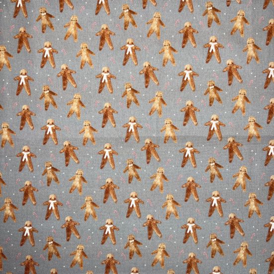 Gingerbread Man, Grey Cotton Panama
