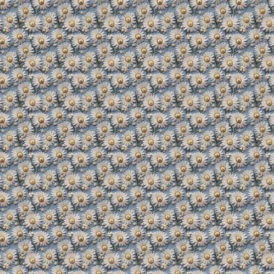 3D Daisies Polycotton
