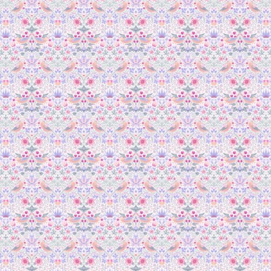Strawberry Thief Pastel Lilac Polycotton William morris