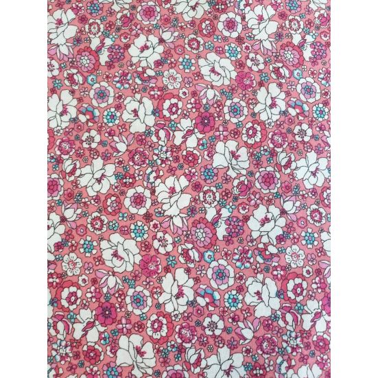 Pink White Pink Flower Cotton