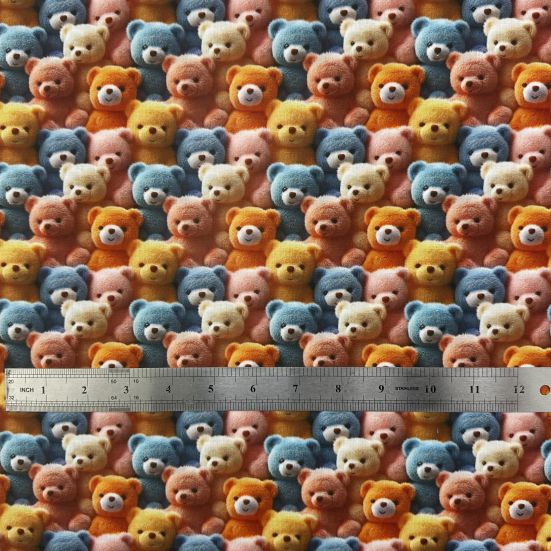 3d Polycotton digitally printed Bears