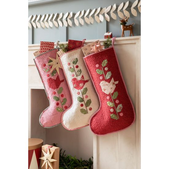 Tilda Merry Little Christmas Carol Burgundy Cotton