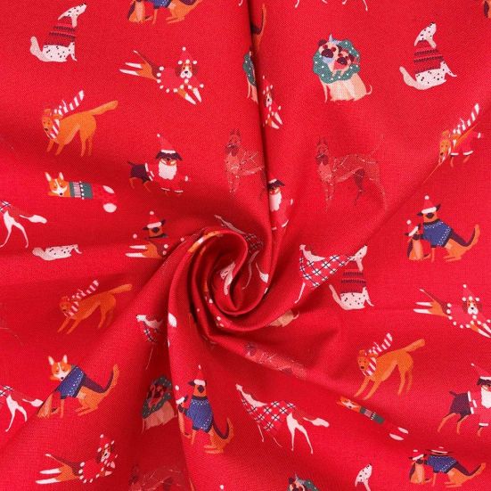 Christmas Dogs Red