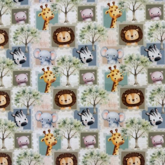 Sweet Safari Digital printed polycotton