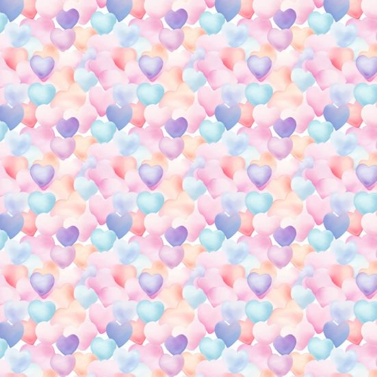 Pastel Heart Polycotton