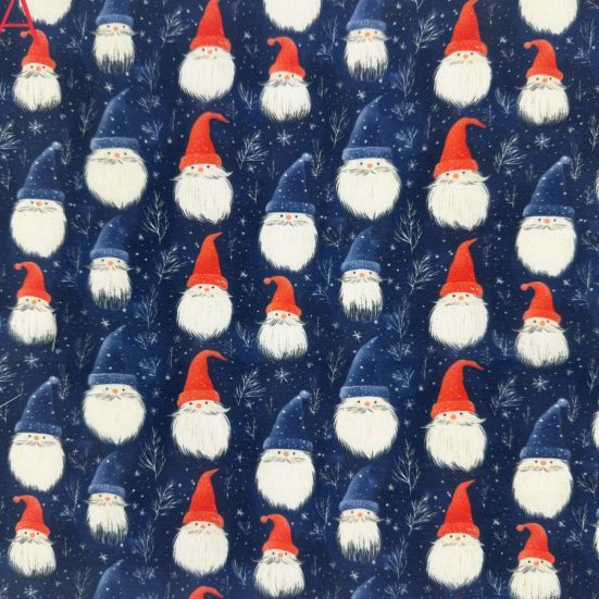 Winter Gnomes digitally printed polycotton