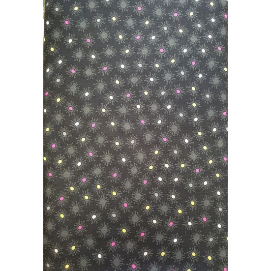 Stof Blooming Marvellous Grey/Black Cotton