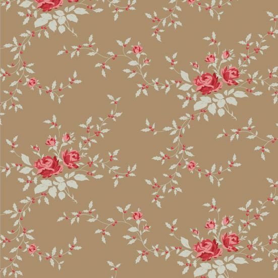 Tilda Merry Little Christmas Noel Taupe Cotton