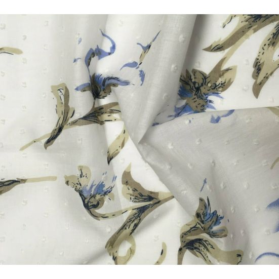 Corsage Cotton White and Blue