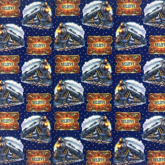 Christmas express digitally printed polycotton