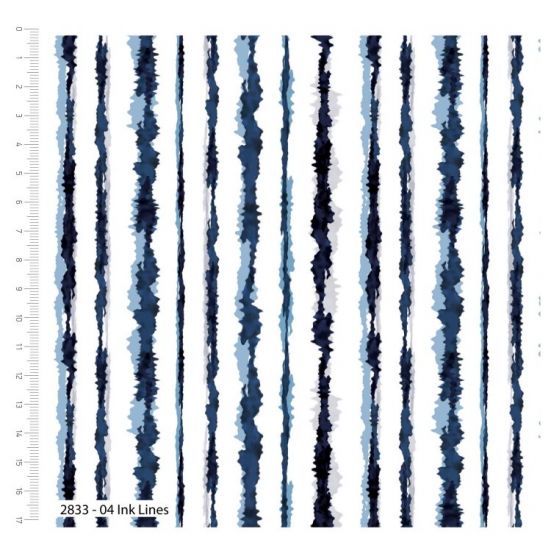 Indigo Elements Ink Lines Cotton